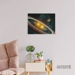 "Artery8 Space NASA HD98800 Binary Star System Canvas Wall Art Print in Blue - Size: W18"" x H24""" - thumbnail 3