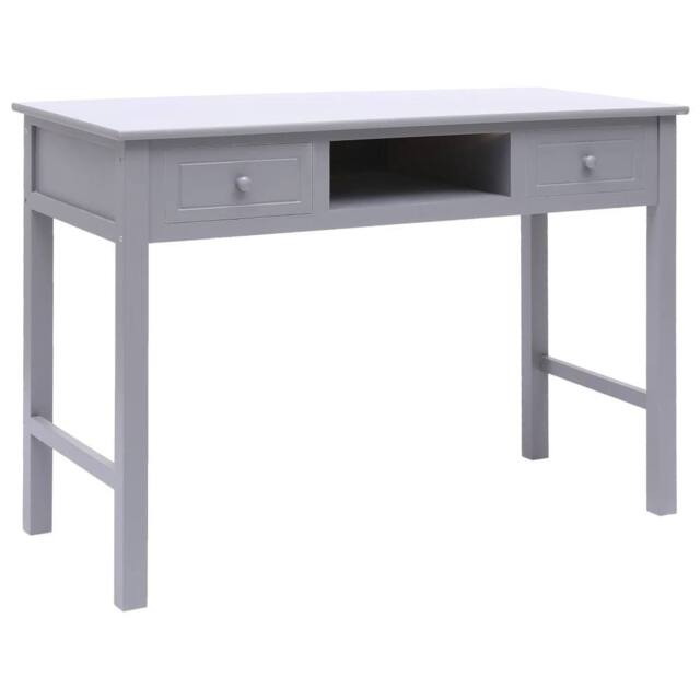 Berkfield Home Writing Desk Grey 110x45x76 cm Wood - Size: 110 x 45 x 76 cm - image 1