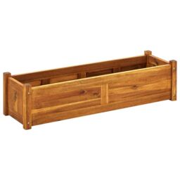 Berkfield Home Garden Raised Bed Acacia Wood 100x30x25 cm in Brown - Size: 100 x 30 x 25 cm - thumbnail 1
