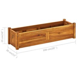 Berkfield Home Garden Raised Bed Acacia Wood 100x30x25 cm in Brown - Size: 100 x 30 x 25 cm - thumbnail 6