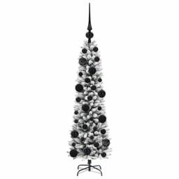 Berkfield Home Stunning Artificial Christmas Tree with 150 LEDs Green & white - thumbnail 4