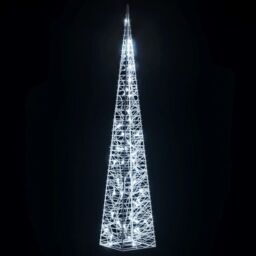 Berkfield Home Acrylic Decorative LED Light Cone Cold White 90 cm - thumbnail 4