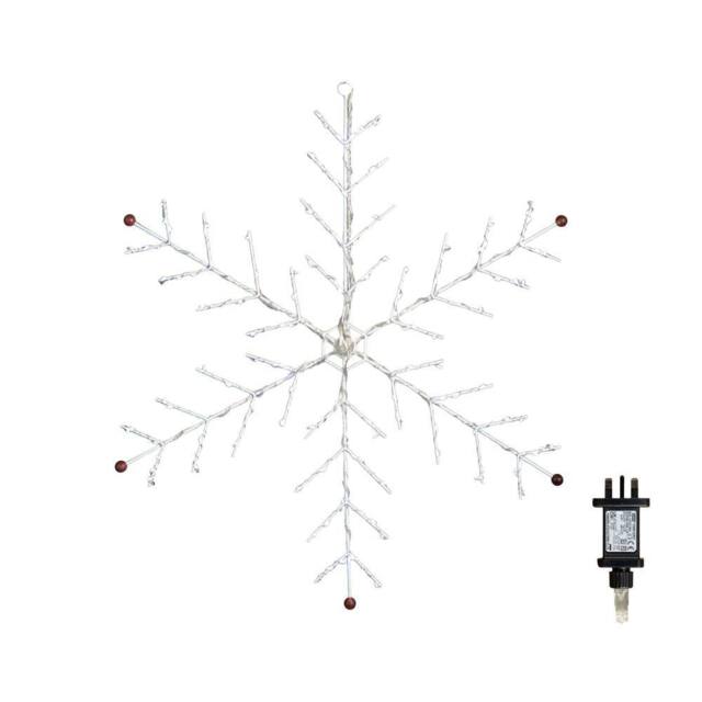 Samuel Alexander 50 x 50cm Metal Christmas Snowflake with 132 Multi-Action White LEDs - Size: 50 x 50 cm - image 1