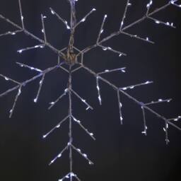 Samuel Alexander 50 x 50cm Metal Christmas Snowflake with 132 Multi-Action White LEDs - Size: 50 x 50 cm - thumbnail 6