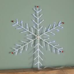 Samuel Alexander 50 x 50cm Metal Christmas Snowflake with 132 Multi-Action White LEDs - Size: 50 x 50 cm - thumbnail 7