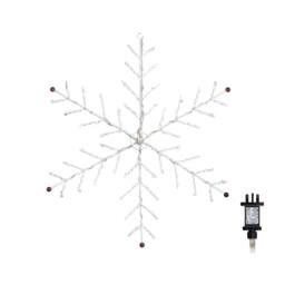 Samuel Alexander 50 x 50cm Metal Christmas Snowflake with 132 Multi-Action White LEDs - Size: 50 x 50 cm - thumbnail 1