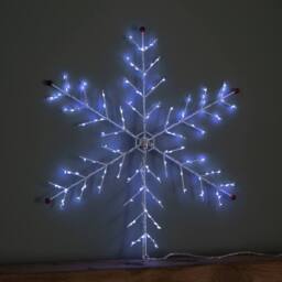 Samuel Alexander 50 x 50cm Metal Christmas Snowflake with 132 Multi-Action White LEDs - Size: 50 x 50 cm - thumbnail 5