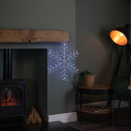 Samuel Alexander 50 x 50cm Metal Christmas Snowflake with 132 Multi-Action White LEDs - Size: 50 x 50 cm - thumbnail 3