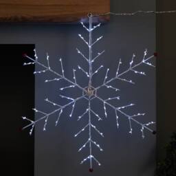 Samuel Alexander 50 x 50cm Metal Christmas Snowflake with 132 Multi-Action White LEDs - Size: 50 x 50 cm - thumbnail 2
