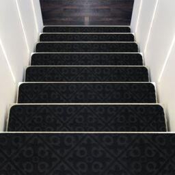 Costway 15 PCS Stair Treads Non-Slip Stairway Carpets Slip Stair Mats for Wooden Steps in Black