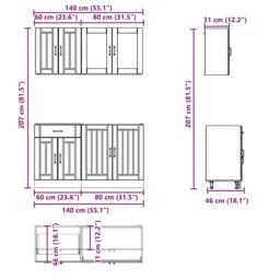 Berkfield Home Elegant 4 Piece Kitchen Cabinet Set Kalmar Artisan Oak Engineered Wood in Brown - thumbnail 7