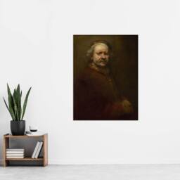 "Artery8 Self Portrait at the Age of 63 Rembrandt Wall Art Poster Print in Brown - Size: W18"" x H24""" - thumbnail 4