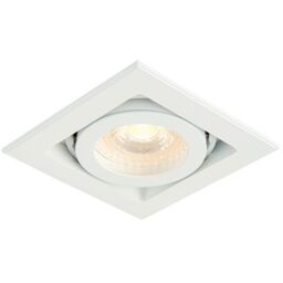 Loops Single Square Adjustable Head Ceiling Spotlight White GU10 50W Box Downlight - thumbnail 3