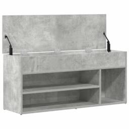 Berkfield Home Shoe Bench Concrete Grey 102x30.5x45 cm Engineered Wood - thumbnail 8