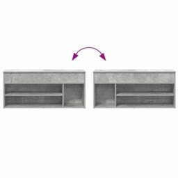 Berkfield Home Shoe Bench Concrete Grey 102x30.5x45 cm Engineered Wood - thumbnail 7