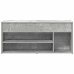 Berkfield Home Shoe Bench Concrete Grey 102x30.5x45 cm Engineered Wood - thumbnail 4