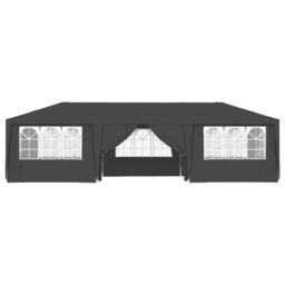 Berkfield Home Professional Party Tent with Side Walls 4x9 m Anthracite 90 g/m? in Black - thumbnail 3