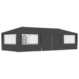 Berkfield Home Professional Party Tent with Side Walls 4x9 m Anthracite 90 g/m? in Black - thumbnail 1