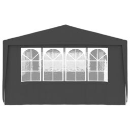 Berkfield Home Professional Party Tent with Side Walls 4x9 m Anthracite 90 g/m? in Black - thumbnail 4