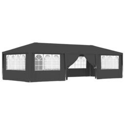 Berkfield Home Professional Party Tent with Side Walls 4x9 m Anthracite 90 g/m? in Black - thumbnail 2