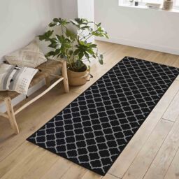 Desire Rugs Anti-Slip Trellis Design Doormat - Machine Washable for Easy Care in Black - Size: 67 cm x 120 cm - thumbnail 4