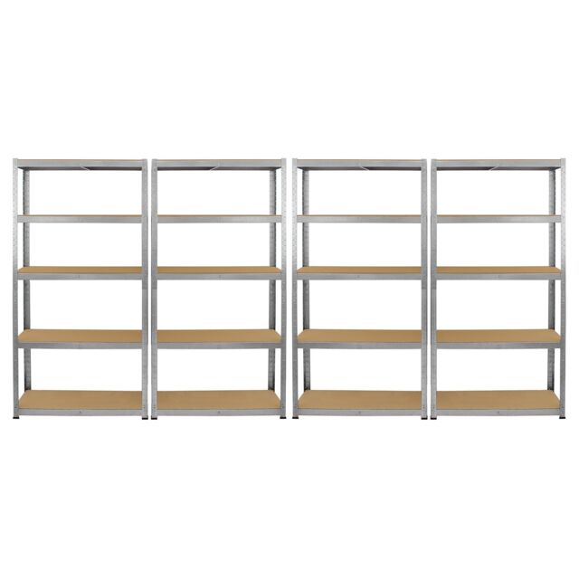 Monstershop Monster Racking 4 x Galwix Galvanised Steel Shelves, 90cm Wide in Silver - image 1