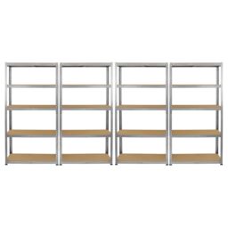 Monstershop Monster Racking 4 x Galwix Galvanised Steel Shelves, 90cm Wide in Silver
