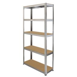 Monstershop Monster Racking 4 x Galwix Galvanised Steel Shelves, 90cm Wide in Silver - thumbnail 4
