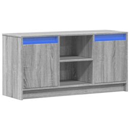 Berkfield Home TV Cabinet with LED Grey Sonoma 100x34x50 cm Engineered Wood - Size: 100 x 34 x 50 cm - thumbnail 3