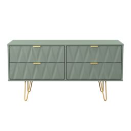 Ready Assembled 2 U Dallas 4 Drawer Bed Box (Ready Assembled) in Pale Green - Size: Small