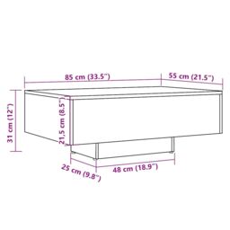 Berkfield Home Coffee Table Old Wood 85x55x31 cm Engineered Wood in Brown - Size: 85 x 55 x 31 cm - thumbnail 9