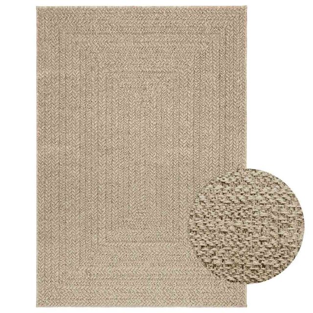 Berkfield Home Rug ZIZUR Beige 120x170 cm Jute Look Indoor & Outdoor - Size: Medium - image 1