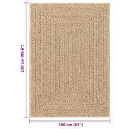 Berkfield Home Rug ZIZUR Beige 120x170 cm Jute Look Indoor & Outdoor - Size: Medium - thumbnail 9