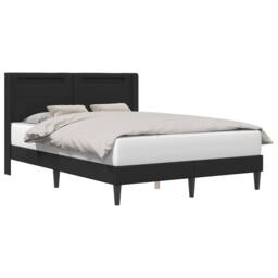 Berkfield Home Bed Frame with LED Strip Lights Black 135 x 190 cm Faux Leather - thumbnail 3