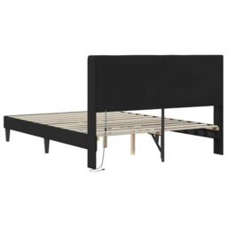 Berkfield Home Bed Frame with LED Strip Lights Black 135 x 190 cm Faux Leather - thumbnail 8