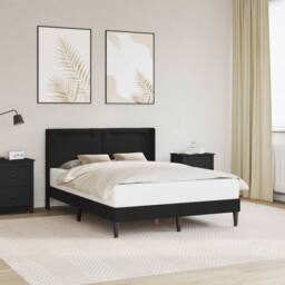 Berkfield Home Bed Frame with LED Strip Lights Black 135 x 190 cm Faux Leather