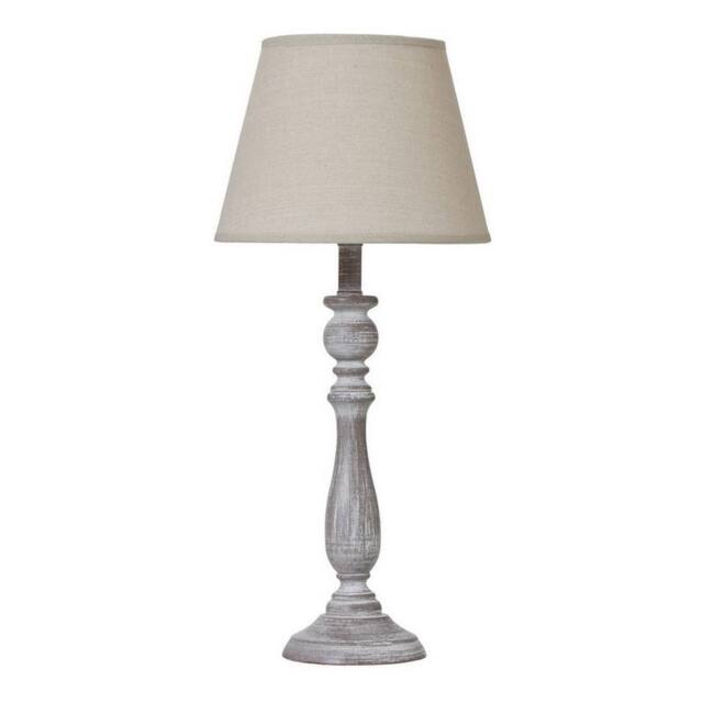 Lemon Pavilion Furniture and Decor Dunum Column Table Lamp with Linen Shade - L13 x W13 x H44 cm - White - image 1
