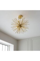 Netlighting Orta Multi Arm Lamp Semi Flush Ceiling Lamp Satin Brass Plate in Gold - thumbnail 5