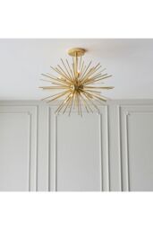 Netlighting Orta Multi Arm Lamp Semi Flush Ceiling Lamp Satin Brass Plate in Gold - thumbnail 3