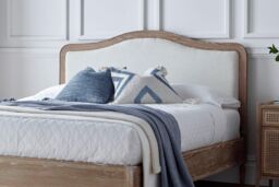 Time4sleep Lille Oak Upholstered Bed - Bed Frame Only in Light Oak - Size: Double - thumbnail 3