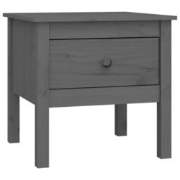 Berkfield Home Side Table Grey 50x50x49 cm Solid Wood Pine - Size: 50 x 50 x 49 cm - thumbnail 2