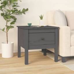 Berkfield Home Side Table Grey 50x50x49 cm Solid Wood Pine - Size: 50 x 50 x 49 cm