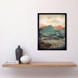"Artery8 Wall Art Print Sunrise in Lienz Austria City Under Mountain Range Art Framed in Black - Size: W12"" x H16""" - thumbnail 2