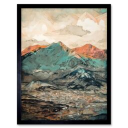 "Artery8 Wall Art Print Sunrise in Lienz Austria City Under Mountain Range Art Framed in Black - Size: W12"" x H16""" - thumbnail 1