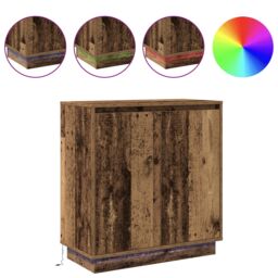 Berkfield Home Sideboard with LED in Old Wood - 71x34.5x75 cm Engineered Wood in Brown - thumbnail 4