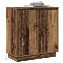 Berkfield Home Sideboard with LED in Old Wood - 71x34.5x75 cm Engineered Wood in Brown - thumbnail 3