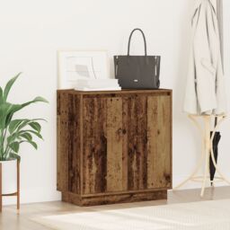 Berkfield Home Sideboard with LED in Old Wood - 71x34.5x75 cm Engineered Wood in Brown - thumbnail 5