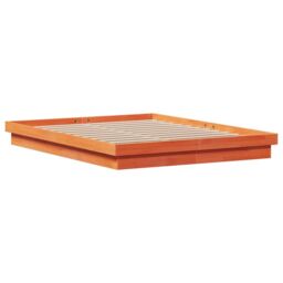 Berkfield Home LED Bed Frame without Mattress Wax Brown 160x200 cm Solid Wood - thumbnail 5