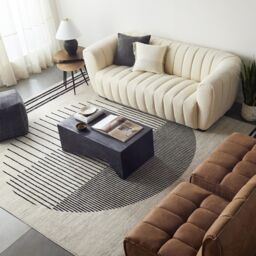 Livabliss Pisa-Geometric Black Grey Ivory Modern Living Dining Bedroom Rug in Off-White - Size: 130 cm x 190 cm - thumbnail 7