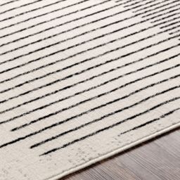 Livabliss Pisa-Geometric Black Grey Ivory Modern Living Dining Bedroom Rug in Off-White - Size: 130 cm x 190 cm - thumbnail 3